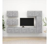 vidaXL Set muebles de salón TV 6 pzas madera ingeniería gris hormigón