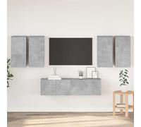 vidaXL Set muebles de salón TV 6 pzas madera ingeniería gris hormigón