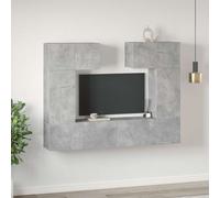 vidaXL Set muebles de salón TV 6 pzas madera ingeniería gris hormigón