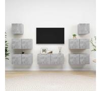 vidaXL Set de muebles de salón TV 7 piezas madera ingeniería 80x30x30 cm, Mueble de Salon, Mueble TV, Mueble TV salon, Mesa de TV, Mueble tele