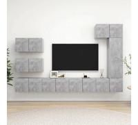 vidaXL, juego de 8 piezas para mueble de televisión, color gris hormigón, material de madera