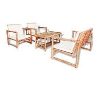 vidaXL Set Muebles Jardín 12 Pzas Bambú Mesa Sillones Patio Terraza Exterior