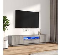vidaXL Set muebles TV con LEDs 2 pzas madera contrachapada gris Sonoma