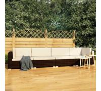 vidaXL Set sofás de jardín 4 piezas y cojines ratán sintético marrón