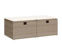 vidaXL Set sofás jardín y cojines 2 pzas ratán sintético acacia beige