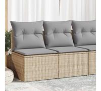 vidaXL Set sofás jardín y cojines 2 pzas ratán sintético acacia beige