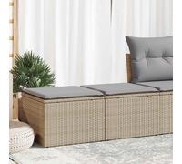 vidaXL Set de sofás de jardín Acacia – 2 piezas, ratán sintético con cojines, Beige