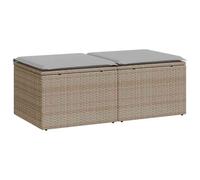 vidaXL Set sofás jardín y cojines 2 pzas ratán sintético acacia beige