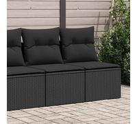vidaXL Set sofás jardín y cojines 2 pzas ratán sintético acacia negro
