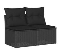 vidaXL Set sofás jardín y Cojines 4 pzas ratán sintético Acacia Negro, Juego de sofás de Exterior, Juego de salón de jardín, Juego de sofás de ratán sintético