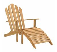 vidaXL Silla Adirondack con reposapiés de madera maciza de teca