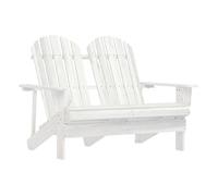vidaXL Silla Adirondack de jardín 2 plazas madera de abeto blanco