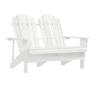vidaXL Silla Adirondack de jardín 2 plazas madera de abeto blanco