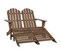 Silla Adirondack De Jardín 2 Plazas Madera De Abeto Marrón Vidaxl