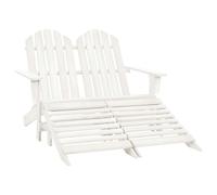 vidaXL Silla Adirondack de jardín 2 plazas madera maciza abeto blanco