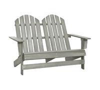 Vidaxl silla adirondack de jardín 2 plazas madera maciza abeto gris
