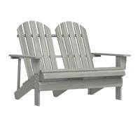 vidaXL Silla Adirondack de jardín 2 plazas madera maciza abeto gris