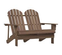 vidaXL Silla Adirondack de jardín 2 plazas madera maciza abeto marrón