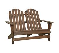 Vidaxl silla adirondack de jardín 2 plazas madera maciza abeto marrón