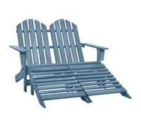 vidaXL Silla Adirondack de jardín 2 plazas madera maciza de abeto azul