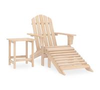 vidaXL Silla Adirondack de jardín con otomana y mesa macizo abeto rosa
