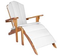 vidaXL Silla Adirondack de jardín con reposapiés Natural