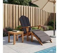 vidaXL Silla Adirondack de jardín con reposapiés Natural