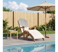 vidaXL Silla Adirondack de jardín con reposapiés Natural