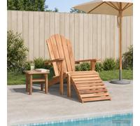 vidaXL Silla Adirondack de jardín con reposapiés Natural