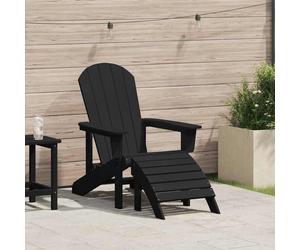 vidaXL Silla Adirondack Negro 82 x 74 x 92 cm HDPE