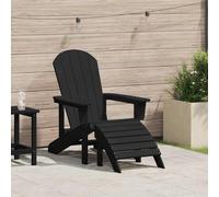 vidaXL Silla Adirondack Negro HDPE