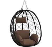 vidaXL Silla huevo colgante ratán sintético 91 x 54,5 x 107 cm Café
