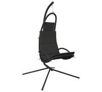 vidaXL Silla colgante de jardín con cojín acero y tela Oxford Color Crema, Negro, Gris oscuro