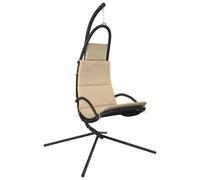 vidaXL Silla colgante de jardín con cojín acero y tela Oxford Color Crema, Negro, Gris oscuro