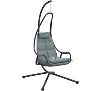 vidaXL Silla colgante en forma de huevo, acero, 94 x 107 x 196,5 cm, color antracita
