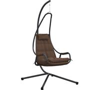 vidaXL Silla colgante en forma de huevo, acero, 94 x 107 x 196,5 cm, color café