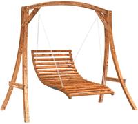 vidaXL: Silla colgante estilo Hollywood, fabricada en madera maciza de abeto con acabado en teca