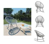 vidaXL Silla colgante para jardín, diseño de luna, color gris, tejido de polirratán - Sillas de jardín