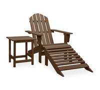 vidaXL Silla con otomana y mesa jardín Adirondack abeto macizo marrón