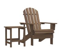 vidaXL Silla con otomana y mesa jardín Adirondack abeto macizo marrón