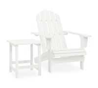 vidaXL Silla con otomana y mesa jardín Adirondack macizo abeto blanco