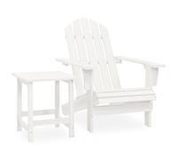 vidaXL Silla con otomana y Mesa jardín Adirondack Macizo Abeto Blanco