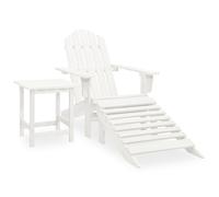 vidaXL Silla con otomana y mesa jardín Adirondack macizo abeto blanco