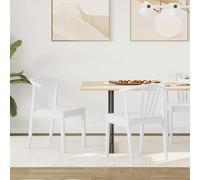 vidaXL: Juego de 2 sillas de comedor, madera de caucho maciza, color blanco, 51 x 61 x 80,5 cm
