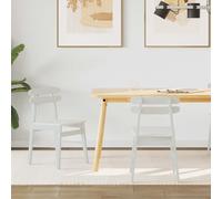 vidaXL: Juego de 2 sillas de comedor, madera maciza de caucho, color blanco