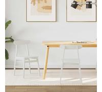 vidaXL: Juego de 2 sillas de comedor, madera maciza de caucho, color blanco, 43 x 44,5 x 77 cm
