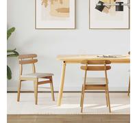 vidaXL Silla de comedor vintage, madera de caucho sólido natural y claro, 2 uds.