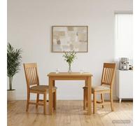 vidaXL: Juego de 2 sillas de comedor, madera maciza de roble, color beige, 45 x 59 x 92 cm