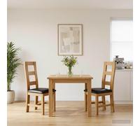 vidaXL: Juego de 2 sillas de comedor, madera maciza de roble, color , 45 x 51 x 105 cm