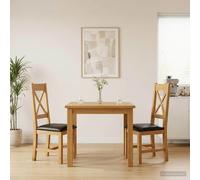 vidaXL Silla de comedor 2 uds. Madera de Roble Sólido Negro